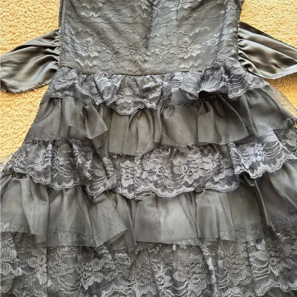 Masquerade Black Lace Strapless Gown - Picture 12 of 16